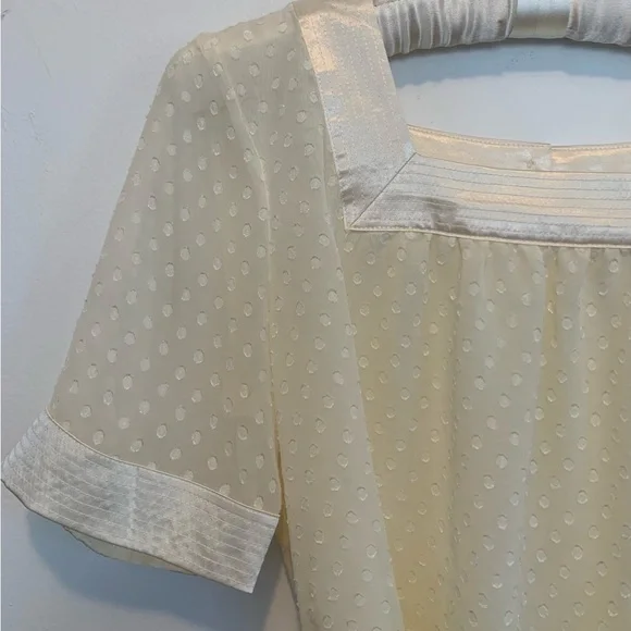 Apt 9 Semi Sheer Swiss Dot Feminine Blouse - Picture 4 of 10